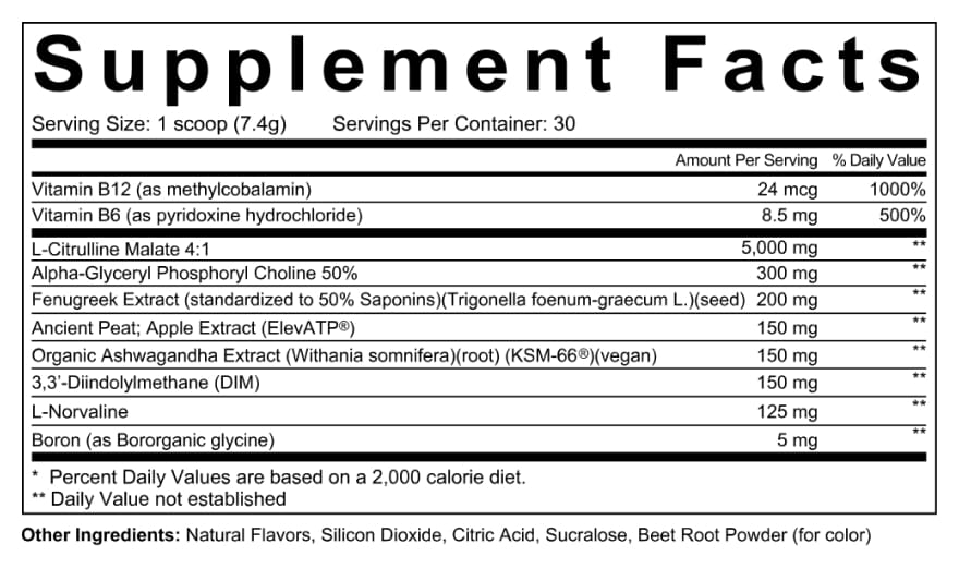 Flow Men's Vitality Blend supplement-facts