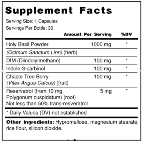 Estro Cleanse Plus Supplement Facts