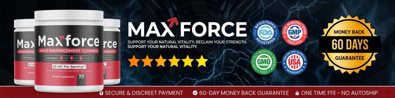 Max Force Gummies Label