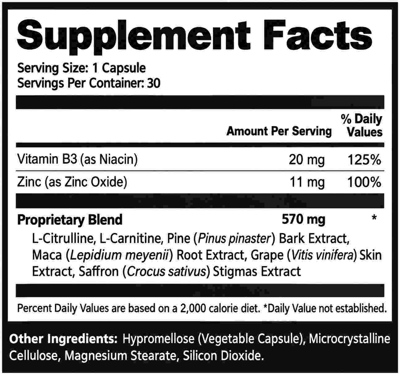 Maxorin Supplement Fact