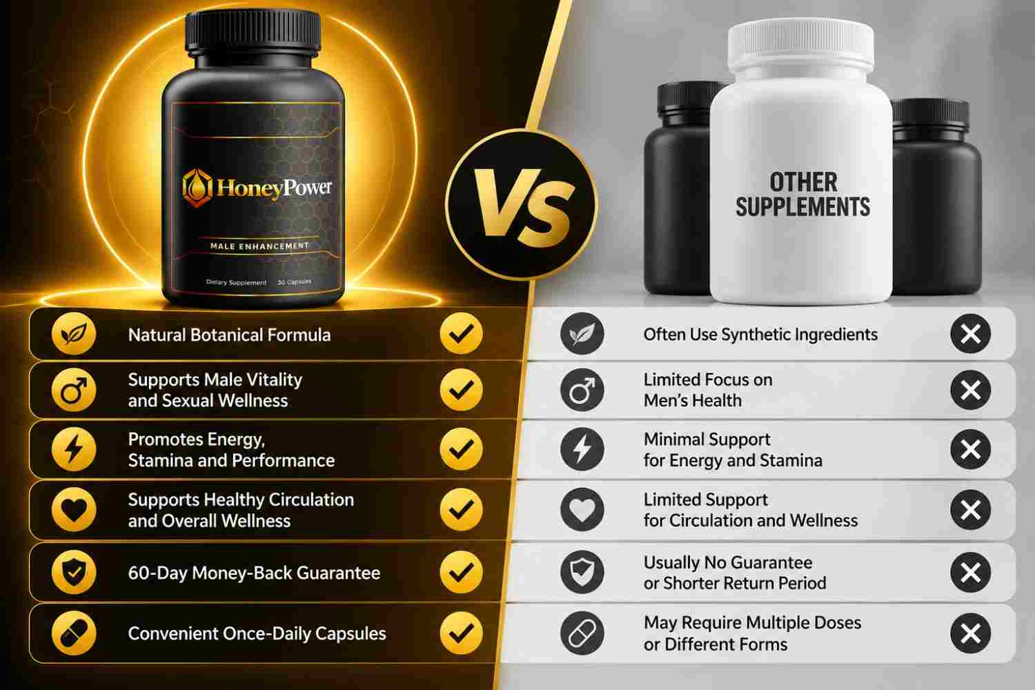 Honey Power Vs Other Supplements