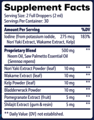ProstaDine Supplement Fact