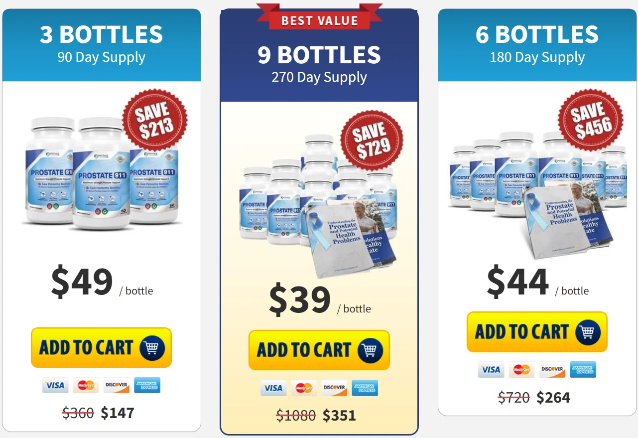 Prostate 911 Pricing