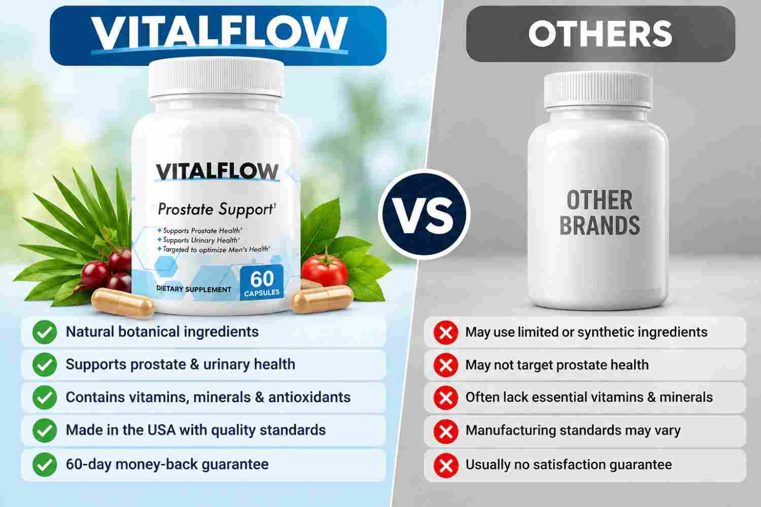 VitalFlow Vs Other Supplement Fact